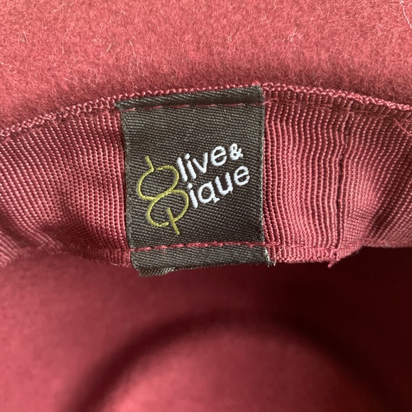 100% wool Wide brim burgundy hat - Picture 5 of 8